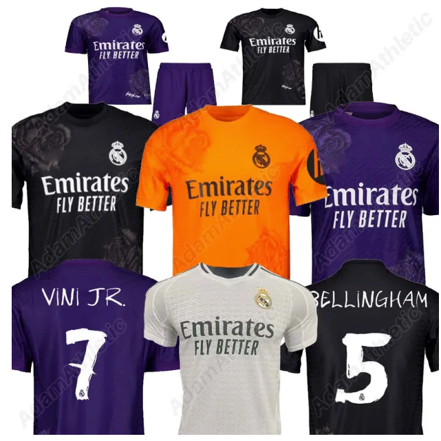 Real Madrid Y3 jersey front view in monochrome style